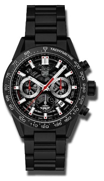 Shop Authentic Tag Heuer Carrera Automatic Chronograph Black Dial Black Steel Strap Watch for Men - CBG2090.BH0661 - Luxxuri