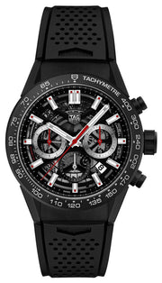  Shop Authentic Tag Heuer Carrera Chronograph Steel & Ceramic Black Dial Black Rubber Strap Watch for Men - CBG2090.FT6145 - Luxxuri