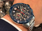  Shop Authentic Tag Heuer Carrera Chronograph Blue Dial Silver Steel Strap Watch for Men - CBG2A11.BA0654 - Luxxuri