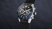  Shop Authentic Tag Heuer Carrera Automatic Chronograph Steel & Ceramic Black Dial Black Rubber Strap Watch for Men - CBG2A1Z.FT6157 - Luxxuri