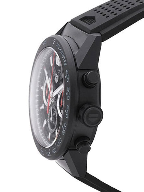  Shop Authentic Tag Heuer Carrera Automatic Chronograph Black Dial Black Rubber Strap Watch for Men - CBG2A90.FT6173 - Luxxuri