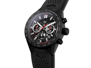  Shop Authentic Tag Heuer Carrera Automatic Chronograph Black Dial Black Rubber Strap Watch for Men - CBG2A90.FT6173 - Luxxuri