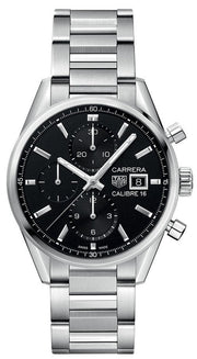  Shop Authentic Tag Heuer Carrera Automatic Chronograph Black Dial Silver Steel Strap Watch for Men - CBK2110.BA0715 - Luxxuri