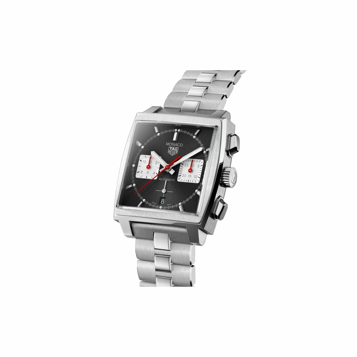  Shop Authentic Tag Heuer Monaco Automatic Chronograph Black Dial Silver Steel Strap Watch for Men - CBL2113.BA0644 - Luxxuri