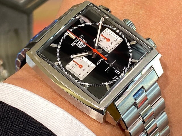  Shop Authentic Tag Heuer Monaco Automatic Chronograph Black Dial Silver Steel Strap Watch for Men - CBL2113.BA0644 - Luxxuri