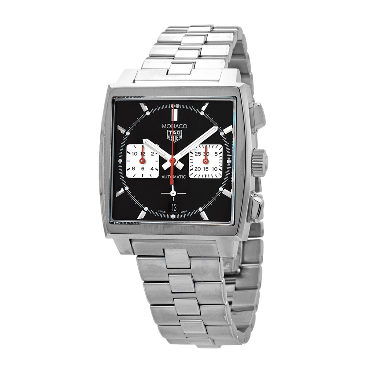  Shop Authentic Tag Heuer Monaco Automatic Chronograph Black Dial Silver Steel Strap Watch for Men - CBL2113.BA0644 - Luxxuri