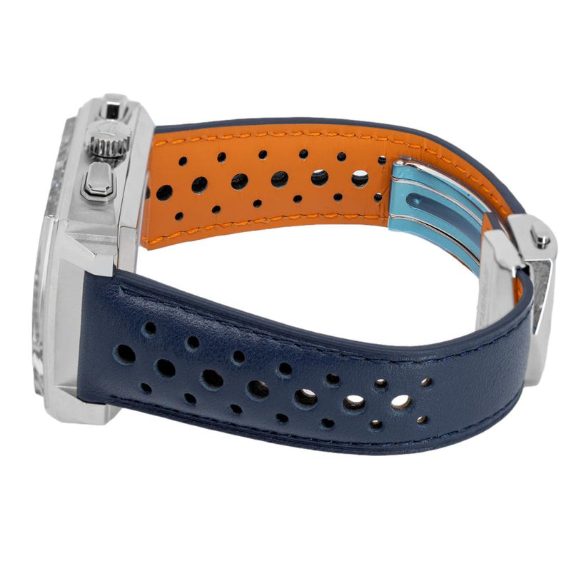  Shop Authentic Tag Heuer Monaco Gulf Automatic Chronograph Blue Dial Blue Leather Strap Watch for Men - CBL2115.FC6494 - Luxxuri