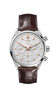  Shop Authentic Tag Heuer Carrera Chronograph White Dial Brown Leather Strap Watch for Men - CBN2013.FC6483 - Luxxuri