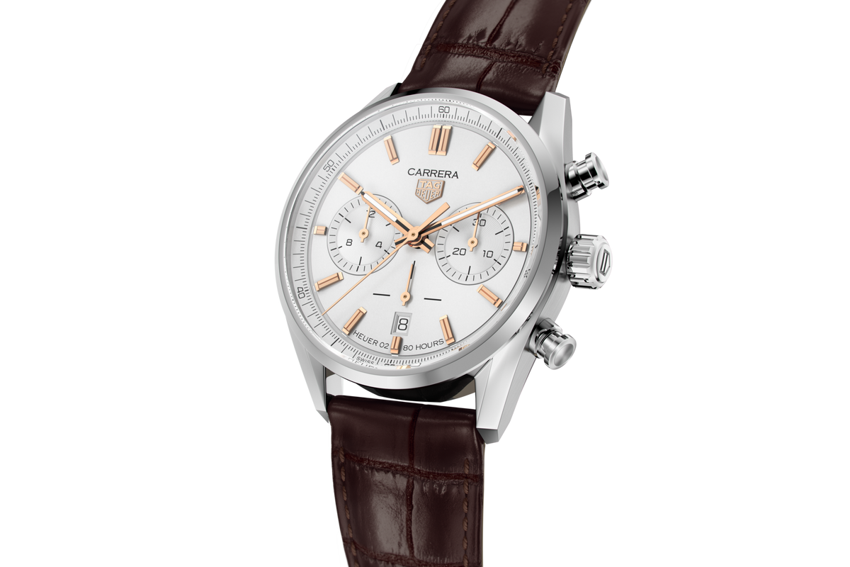  Shop Authentic Tag Heuer Carrera Chronograph White Dial Brown Leather Strap Watch for Men - CBN2013.FC6483 - Luxxuri