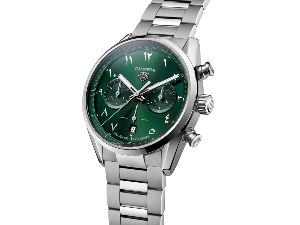  Shop Authentic Tag Heuer Carrera Automatic Chronograph Limited Edition Green Dial Silver Steel Strap Watch for Men - CBN2014.EB0240 - Luxxuri