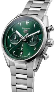  Shop Authentic Tag Heuer Carrera Automatic Chronograph Limited Edition Green Dial Silver Steel Strap Watch for Men - CBN2014.EB0240 - Luxxuri