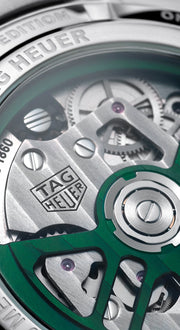  Shop Authentic Tag Heuer Carrera Automatic Chronograph Limited Edition Green Dial Silver Steel Strap Watch for Men - CBN2014.EB0240 - Luxxuri