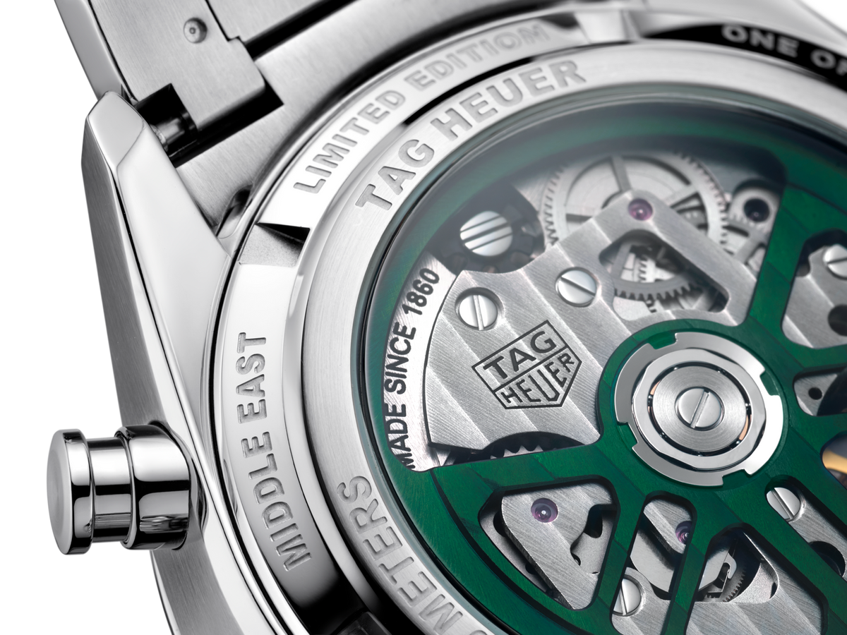  Shop Authentic Tag Heuer Carrera Automatic Chronograph Limited Edition Green Dial Silver Steel Strap Watch for Men - CBN2014.EB0240 - Luxxuri