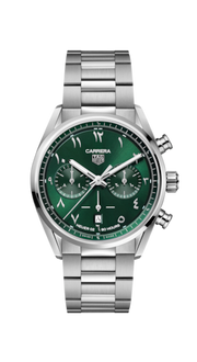  Shop Authentic Tag Heuer Carrera Automatic Chronograph Limited Edition Green Dial Silver Steel Strap Watch for Men - CBN2014.EB0240 - Luxxuri