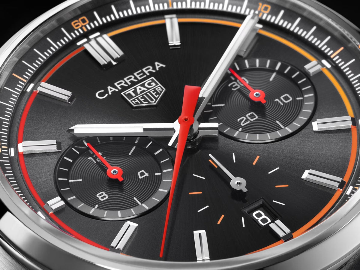  Shop Authentic Tag Heuer Carrera Chronograph Black Dial Black Leather Strap Watch for Men - CBN201C.FC6542 - Luxxuri