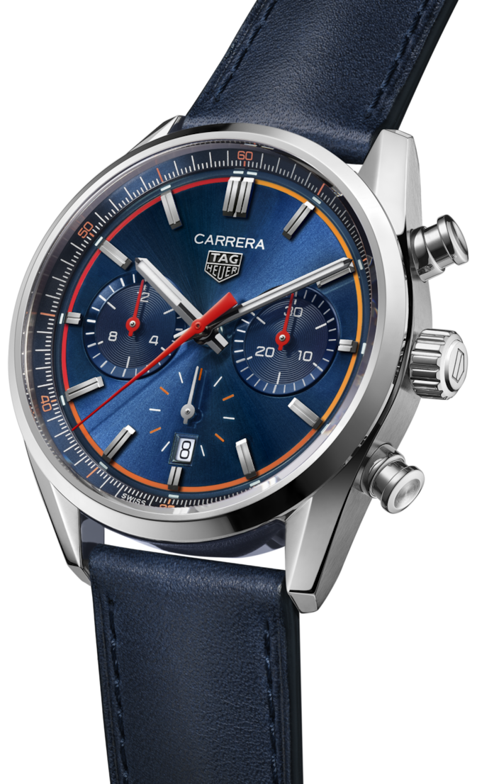  Shop Authentic Tag Heuer Carrera Chronograph Blue Dial Blue Leather Strap Watch for Men - CBN201D.FC6543 - Luxxuri
