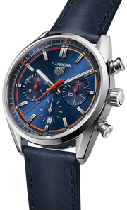 Shop Authentic Tag Heuer Carrera Chronograph Blue Dial Blue Leather Strap Watch for Men - CBN201D.FC6543 - Luxxuri