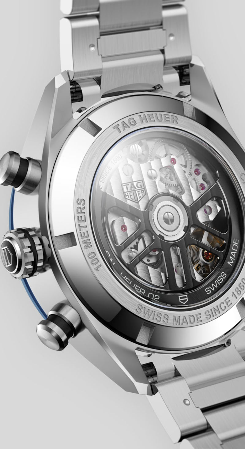  Shop Authentic Tag Heuer Carrera Chronograph Blue Dial Silver Steel Strap Watch for Men - CBN2A1A.BA0643 - Luxxuri