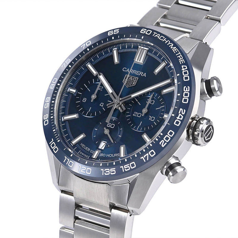  Shop Authentic Tag Heuer Carrera Chronograph Blue Dial Silver Steel Strap Watch for Men - CBN2A1A.BA0643 - Luxxuri