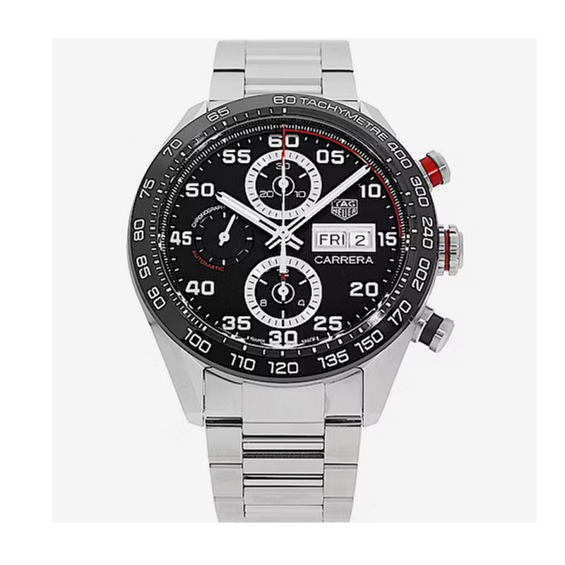  Shop Authentic Tag Heuer Carrera Chronograph Black Dial Silver Steel Strap Watch for Men - CBN2A1AA.BA0643 - Luxxuri