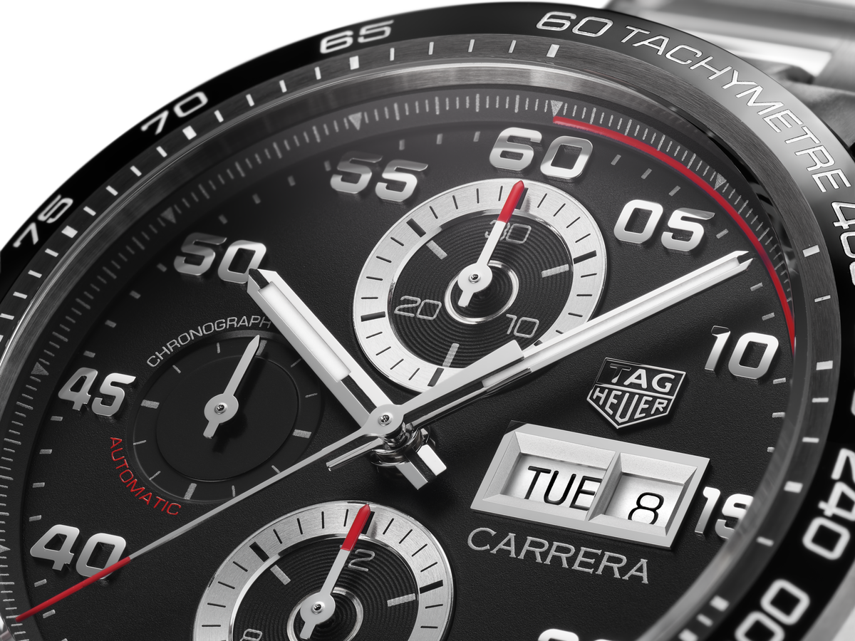  Shop Authentic Tag Heuer Carrera Chronograph Black Dial Silver Steel Strap Watch for Men - CBN2A1AA.BA0643 - Luxxuri
