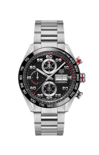  Shop Authentic Tag Heuer Carrera Chronograph Black Dial Silver Steel Strap Watch for Men - CBN2A1AA.BA0643 - Luxxuri