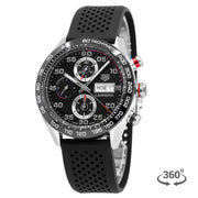  Shop Authentic Tag Heuer Carrera Chronograph Black Dial Black Rubber Strap Watch for Men - CBN2A1AA.FT6228 - Luxxuri