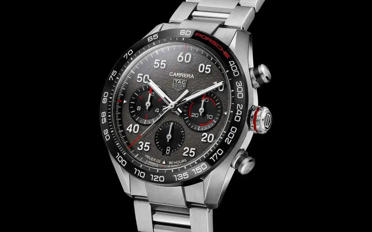  Shop Authentic Tag Heuer Carrera Porsche Chronograph Grey Dial Silver Steel Strap Watch for Men - CBN2A1F.BA0643 - Luxxuri