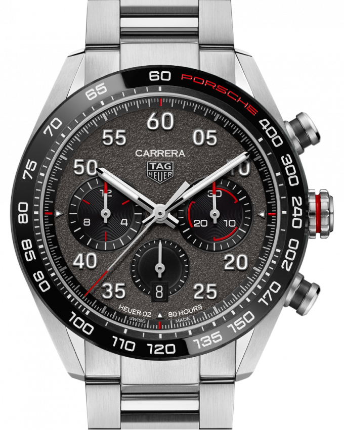  Shop Authentic Tag Heuer Carrera Porsche Chronograph Grey Dial Silver Steel Strap Watch for Men - CBN2A1F.BA0643 - Luxxuri