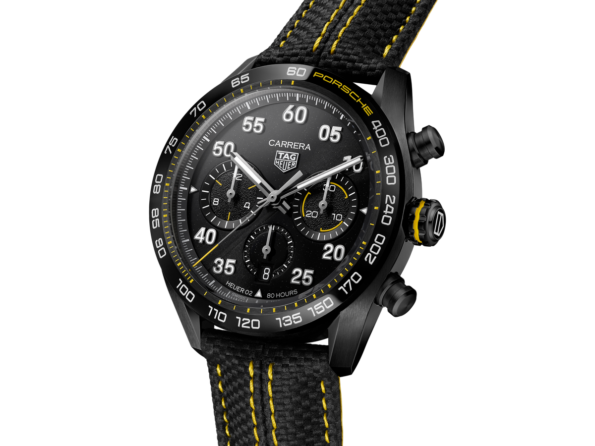  Shop Authentic Tag Heuer Carrera x Porsche Automatic Chronograph Black Dial Black Nylon Strap Watch for Men - CBN2A1H.FC6512 - Luxxuri