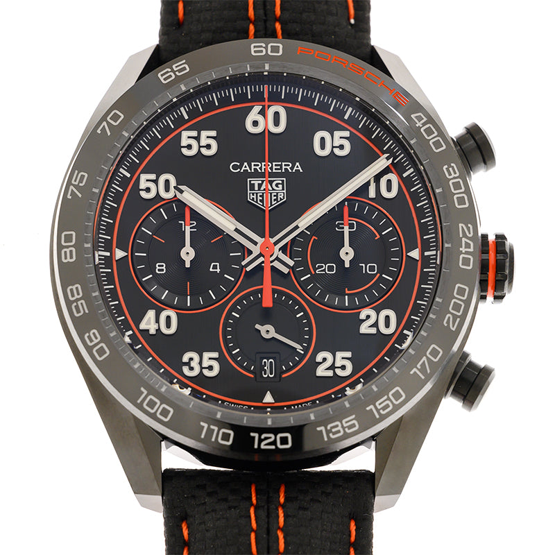  Shop Authentic Tag Heuer Carrera Chronograph Porsche Orange Racing 44mm Black Dial Black Nylon Strap Watch for Men - CBN2A1M.FC6526 - Luxxuri