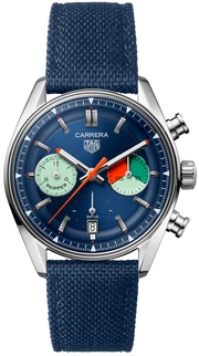  Shop Authentic Tag Heuer Carrera Skipper Automatic Chronograph Blue Dial Blue Nylon Strap Watch for Men - CBS2213.FN6002 - Luxxuri