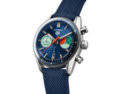  Shop Authentic Tag Heuer Carrera Skipper Automatic Chronograph Blue Dial Blue Nylon Strap Watch for Men - CBS2213.FN6002 - Luxxuri