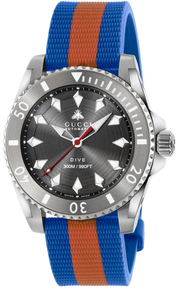  Shop Authentic Gucci Dive Automatic Grey Dial Two Tone Rubber Strap Watch for Men - YA136352 - Luxxuri
