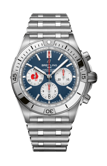  Shop Authentic Breitling Chronomat B01 42 Six Nations France Blue Dial Silver Steel Strap Watch for Men - AB0134A81C1A1 - Luxxuri