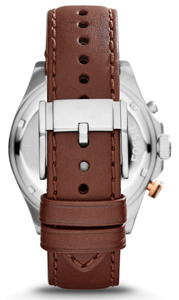  Shop Authentic Fossil Wakefield Black Dial Brown Leather Strap Watch for Men - CH2944 - Luxxuri