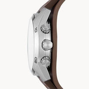  Shop Authentic Fossil Coachman Chronograph Silver Dial Brown Leather Strap Watch for Men - CH2565 - Luxxuri