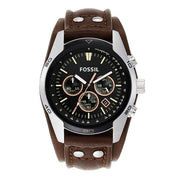  Shop Authentic Fossil Coachman Chronograph Black Dial Brown Leather Strap Watch for Men - CH2891 - Luxxuri