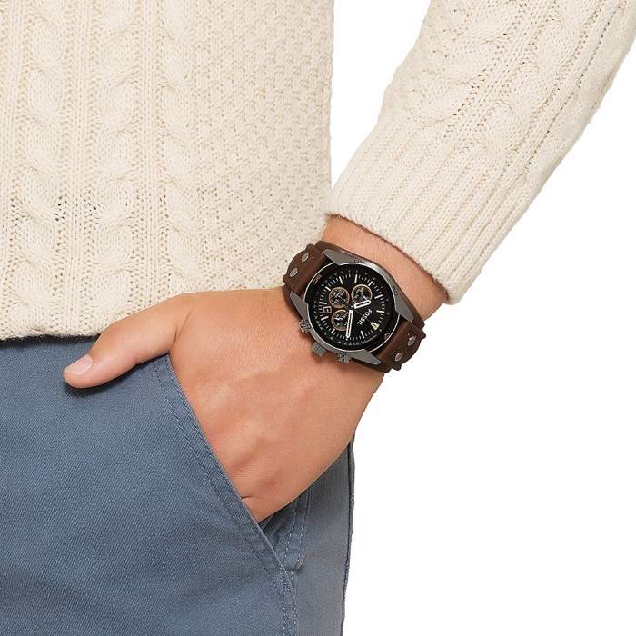  Shop Authentic Fossil Coachman Chronograph Black Dial Brown Leather Strap Watch for Men - CH2891 - Luxxuri
