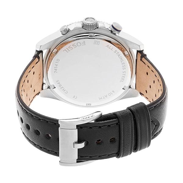  Shop Authentic Fossil Wakefield Chronograph Blue Dial Black Leather Strap Watch for Women - CH2945 - Luxxuri