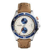  Shop Authentic Fossil Wakefield Chronograph Cream Dial Brown Leather Strap Watch for Men - CH2951 - Luxxuri
