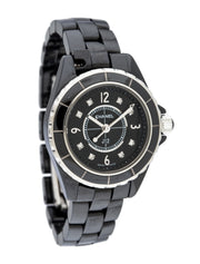  Shop Authentic Chanel J12 Diamonds Black Dial Black Steel Strap Watch for Women - J12 H2569 - Luxxuri
