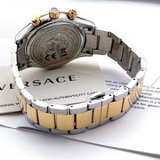  Shop Authentic Versace Classic Chronograph Quartz Silver Dial Two Tone Steel Strap Watch For Men - VEV700519 - Luxxuri
