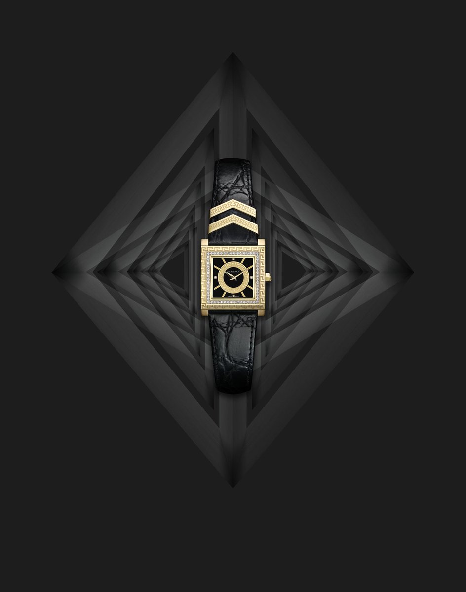  Shop Authentic Versace VD-25 Diamonds Black Dial Black Leather Strap Watch for Women - VQF020015 - Luxxuri