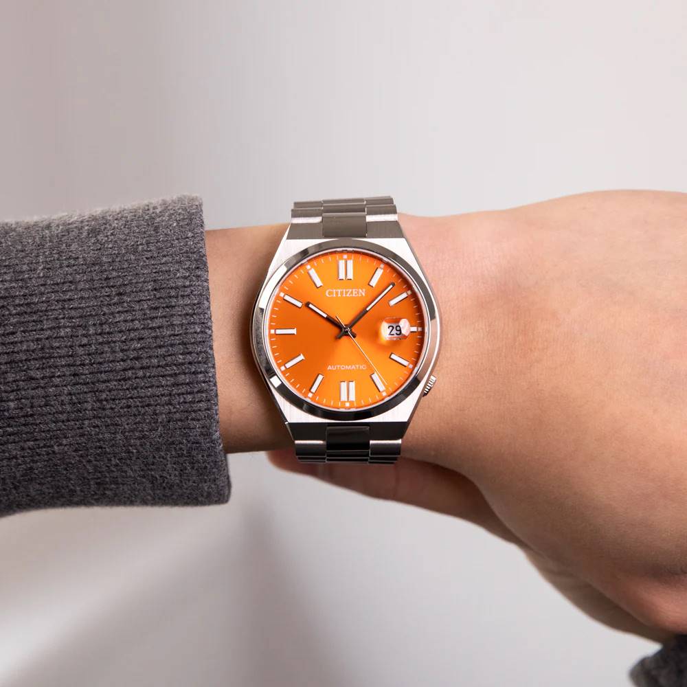  Shop Authentic Citizen Tsuyosa Automatic Orange Dial Silver Steel Strap Watch For Men - NJ0151-88Z - Luxxuri