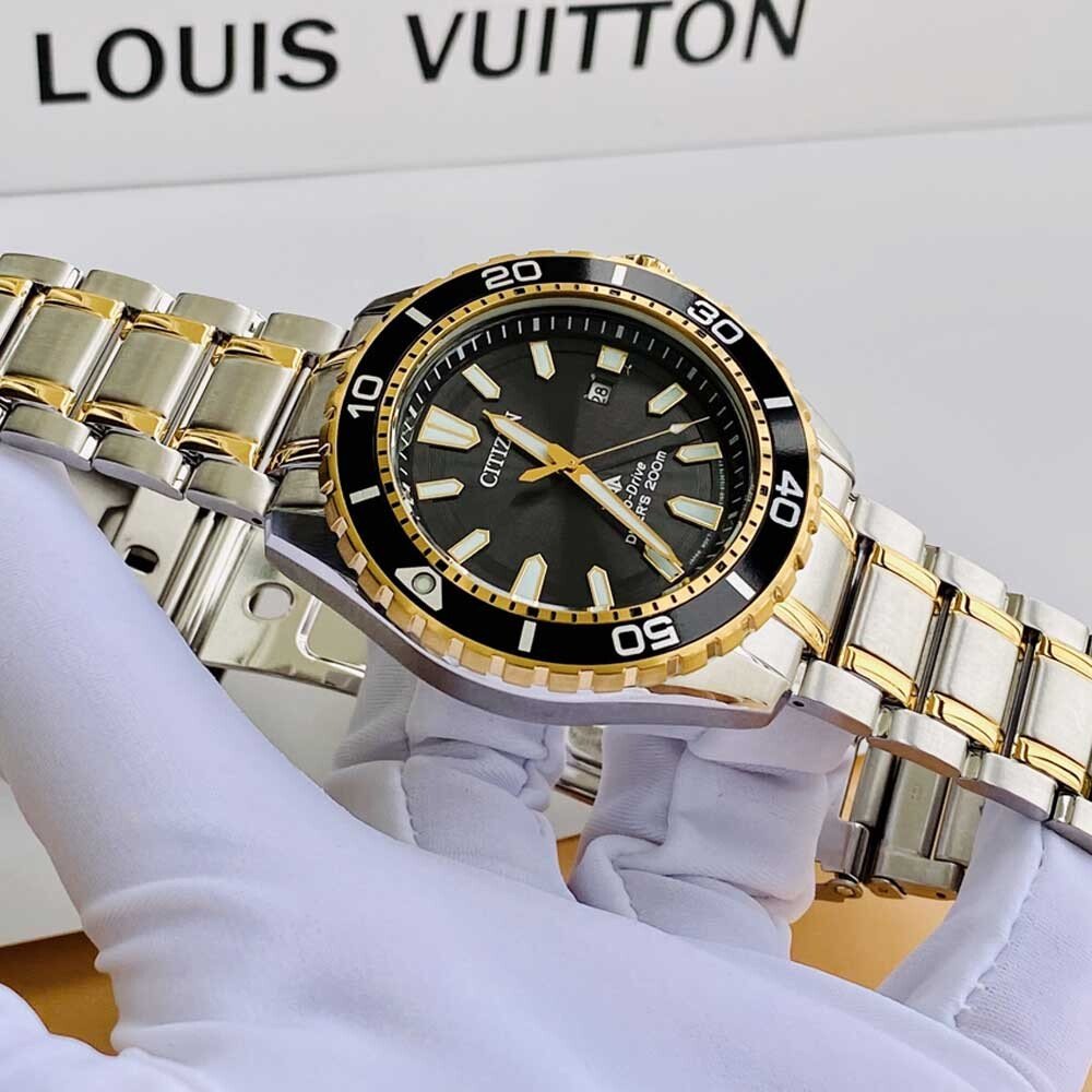  Shop Authentic Citizen Eco Drive Promaster Diver Black Dial Two Tone Steel Strap Watch For Men - BN0194-57E - Luxxuri
