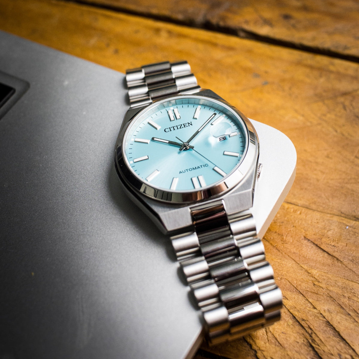  Shop Authentic Citizen Tsuyosa Automatic Turquoise Dial Silver Steel Strap Watch For Men - NJ0151-88M - Luxxuri