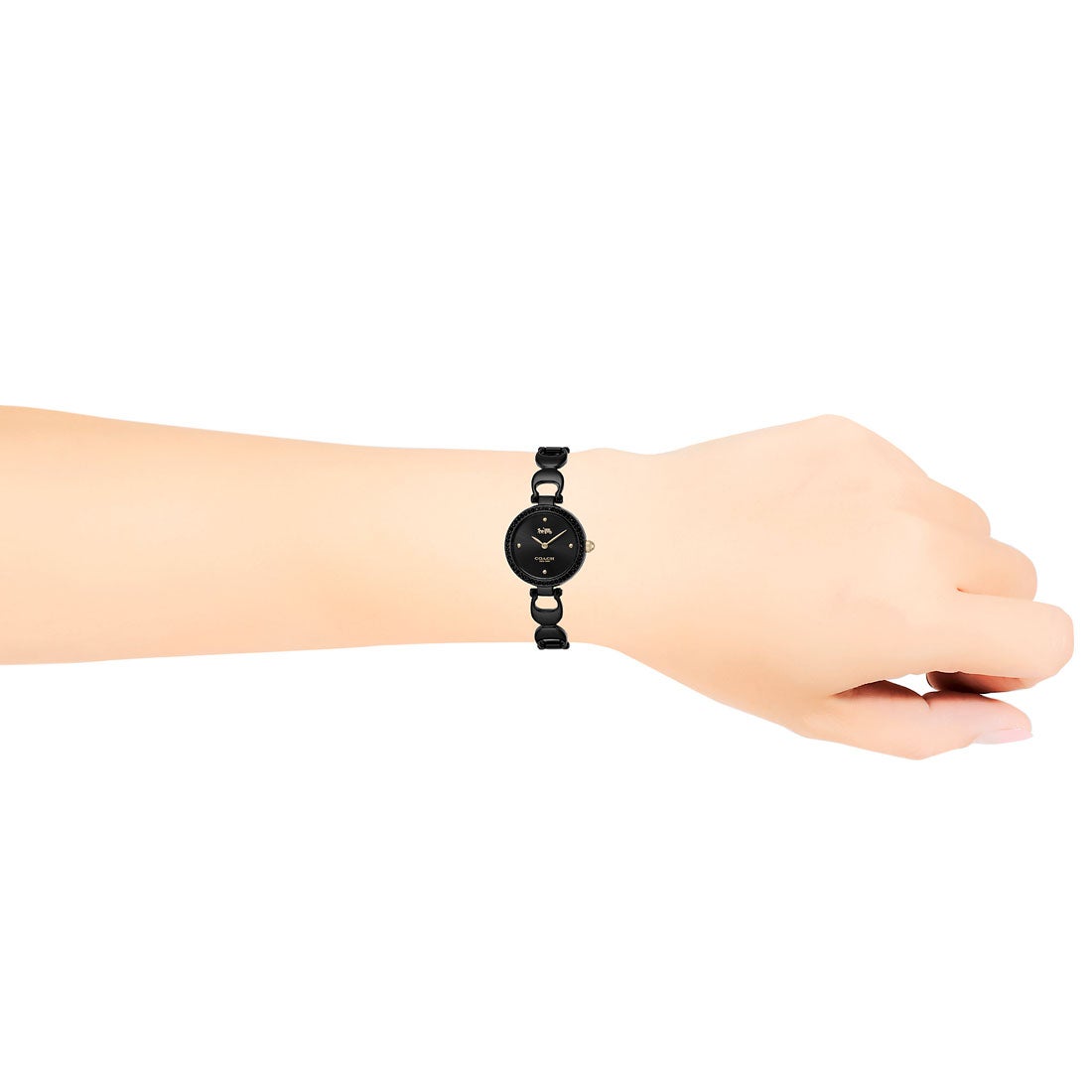 Coach Park Black Swarovski Dial Black Steel Strap Watch for Women - 14503564