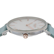 Coach Perry Mother of Pearl White Dial Blue Leather Strap Watch for Women - 14503271