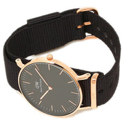  Shop Authentic Daniel Wellington Classic Cornwall Black Dial Black NATO Strap Watch For Women - DW00100150 - Luxxuri